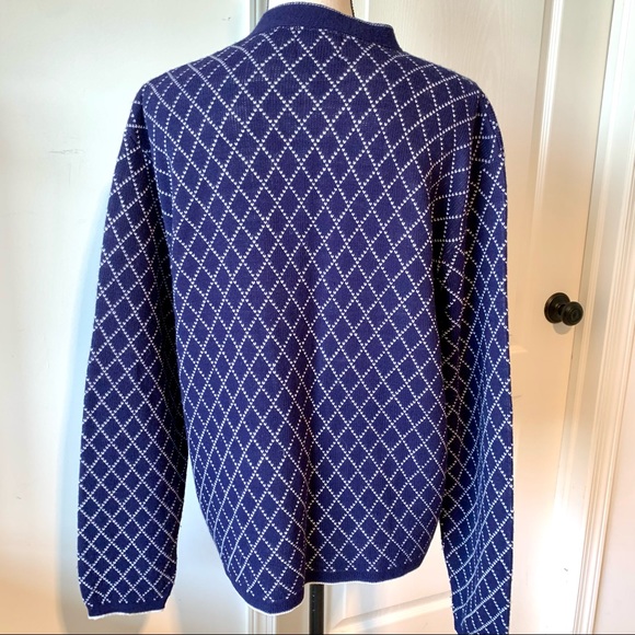 Vintage STURBRIDGE by ROOSEVELT Geometric Print Zippered Cardigan Sweate… - Picture 4 of 14